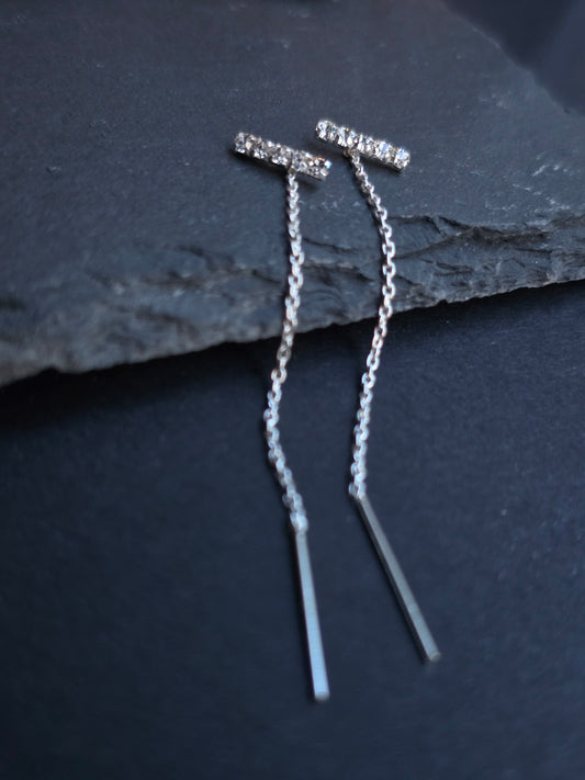 Sterling Silver Bar Threader Earrings